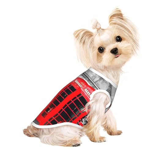 England UK Hundebekleidung für kleine Hunde, Retro, London, Telefondruck, atmungsaktiv, für Welpen, Kätzchen, Hunde, Katzen England UK Hundebekleidung für kleine Hunde, Retro, London, Telefondruck, atmungsaktiv, für Welpen, Kätzchen, Hunde, Katzen von JEJEA