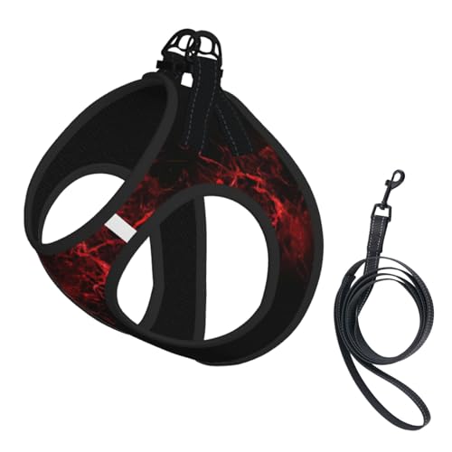 Explosion Burst Hundegeschirr und Leine, reflektierend, verstellbar, für kleine, mittelgroße und große Hunde, Katzen, Rot / Schwarz Explosion Burst Hundegeschirr und Leine, reflektierend, verstellbar, für kleine, mittelgroße und große Hunde, Katzen, Rot / Schwarz von JEJEA