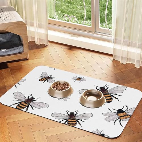 Funny Bees Print PU Leather Feeding Mat for Dogs Cats Pet Food Mat Absorbent Non-Slip Rubber Bottom Funny Bees Print PU Leather Feeding Mat for Dogs Cats Pet Food Mat Absorbent Non-Slip Rubber Bottom von JEJEA