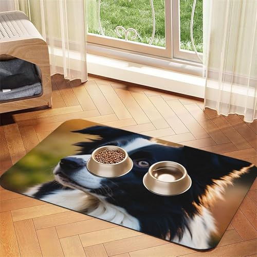 Futtermatte aus PU-Leder mit niedlichem Hunde-Aufdruck, für Hunde und Katzen, saugfähig, rutschfeste Gummiunterseite Futtermatte aus PU-Leder mit niedlichem Hunde-Aufdruck, für Hunde und Katzen, saugfähig, rutschfeste Gummiunterseite von JEJEA