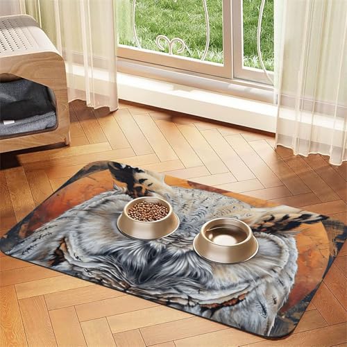 Futtermatte für Hunde und Katzen, Motiv: Eule Beliefs, PU-Leder, saugfähig, rutschfeste Gummiunterseite Futtermatte für Hunde und Katzen, Motiv: Eule Beliefs, PU-Leder, saugfähig, rutschfeste Gummiunterseite von JEJEA