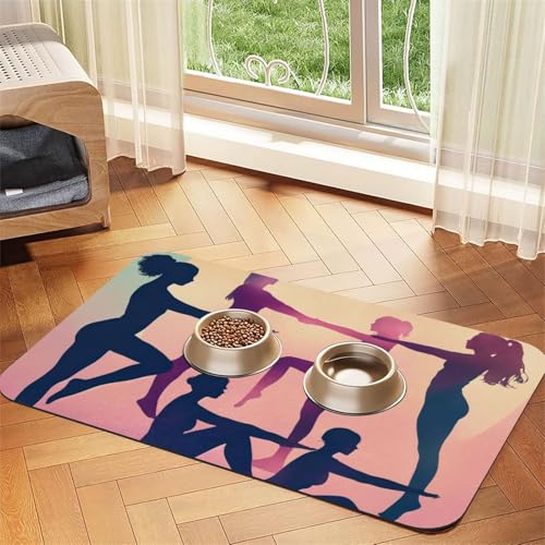 Gymnastik-Spiel-Aufdruck, PU-Leder-Futtermatte für Hunde, Katzen, Haustierfuttermatte, saugfähig, rutschfeste Gummiunterseite Gymnastik-Spiel-Aufdruck, PU-Leder-Futtermatte für Hunde, Katzen, Haustierfuttermatte, saugfähig, rutschfeste Gummiunterseite von JEJEA