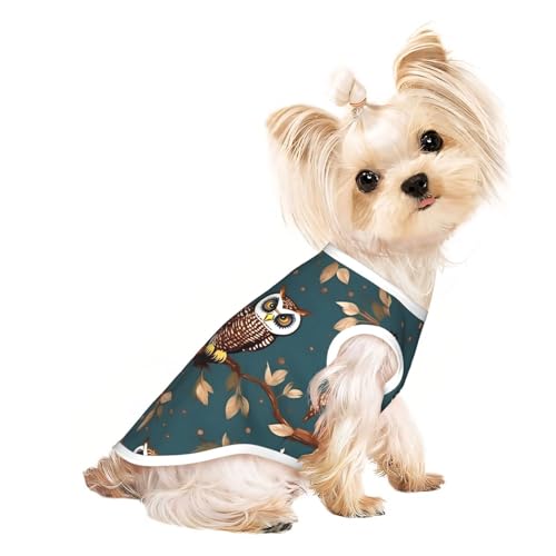 Hundebekleidung für kleine Hunde, Eulen auf Ästen, atmungsaktiv, für Welpen, Kätzchen, Hunde und Katzen Hundebekleidung für kleine Hunde, Eulen auf Ästen, atmungsaktiv, für Welpen, Kätzchen, Hunde und Katzen von JEJEA