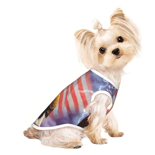 Hundebekleidung für kleine Hunde, Motiv: Adler mit USA-Flagge, atmungsaktiv, für Welpen, Kätzchen, Hunde und Katzen Hundebekleidung für kleine Hunde, Motiv: Adler mit USA-Flagge, atmungsaktiv, für Welpen, Kätzchen, Hunde und Katzen von JEJEA