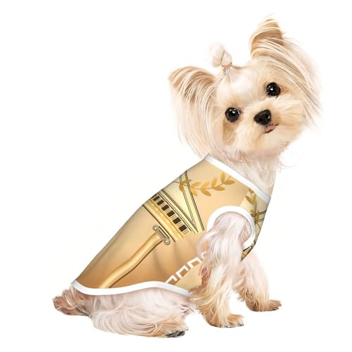 Hundebekleidung für kleine Hunde, Motiv: Antikes Gebäude mit römischem Olivenzweig und griechischem Druck, atmungsaktiv, für Welpen, Kätzchen, Hunde, Katzen Hundebekleidung für kleine Hunde, Motiv: Antikes Gebäude mit römischem Olivenzweig und griechischem Druck, atmungsaktiv, für Welpen, Kätzchen, Hunde, Katzen von JEJEA
