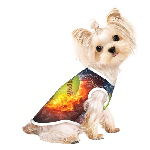 Hundebekleidung für kleine Hunde, Softball-Druck, atmungsaktiv, für Welpen, Kätzchen, Hunde, Katzen Hundebekleidung für kleine Hunde, Softball-Druck, atmungsaktiv, für Welpen, Kätzchen, Hunde, Katzen von JEJEA