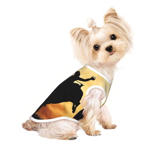 Hundebekleidung für kleine Hunde, atmungsaktiv, Motiv: Bullen, Reiten, für Haustiere, Hunde, Katzen Hundebekleidung für kleine Hunde, atmungsaktiv, Motiv: Bullen, Reiten, für Haustiere, Hunde, Katzen von JEJEA