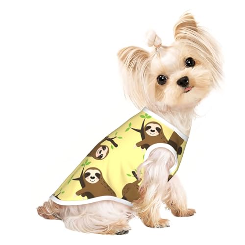 Hundebekleidung für kleine Hunde, atmungsaktiv, Motiv: Faultiere auf gelben Zitronen, für Welpen, Kätzchen, Hunde und Katzen Hundebekleidung für kleine Hunde, atmungsaktiv, Motiv: Faultiere auf gelben Zitronen, für Welpen, Kätzchen, Hunde und Katzen von JEJEA