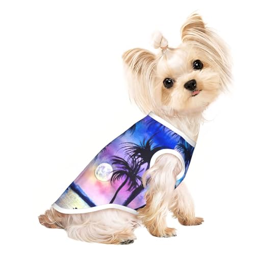Hundebekleidung für kleine Hunde, atmungsaktiv, Palmenmuster, für Welpen, Kätzchen, Hunde, Katzen Hundebekleidung für kleine Hunde, atmungsaktiv, Palmenmuster, für Welpen, Kätzchen, Hunde, Katzen von JEJEA