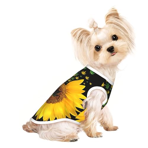 Hundebekleidung für kleine Hunde, atmungsaktiv, mit Sonnenblumen-Motiv, für Welpen, Kätzchen, Hunde und Katzen Hundebekleidung für kleine Hunde, atmungsaktiv, mit Sonnenblumen-Motiv, für Welpen, Kätzchen, Hunde und Katzen von JEJEA