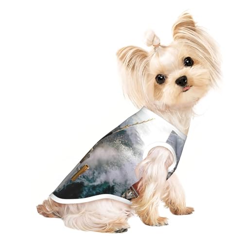 Hundebekleidung für kleine Hunde, mit Angelruten-Aufdruck, atmungsaktiv, für Welpen, Kätzchen, Hunde, Katzen Hundebekleidung für kleine Hunde, mit Angelruten-Aufdruck, atmungsaktiv, für Welpen, Kätzchen, Hunde, Katzen von JEJEA