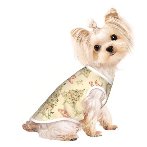 Hundebekleidung für kleine Hunde, mit Weihnachtsbaum-Aufdruck, atmungsaktiv, für Welpen, Kätzchen, Hunde, Katzen Hundebekleidung für kleine Hunde, mit Weihnachtsbaum-Aufdruck, atmungsaktiv, für Welpen, Kätzchen, Hunde, Katzen von JEJEA