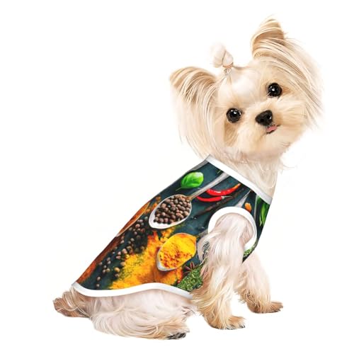 Hundebekleidung mit Gewürzaufdruck, für kleine Hunde, atmungsaktiv, für Welpen, Kätzchen, Hunde und Katzen Hundebekleidung mit Gewürzaufdruck, für kleine Hunde, atmungsaktiv, für Welpen, Kätzchen, Hunde und Katzen von JEJEA