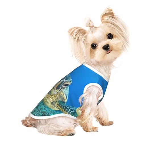 Hundebekleidung mit Meeresschildkröten-Aufdruck, für kleine Hunde, atmungsaktiv, für Welpen, Kätzchen, Hunde und Katzen Hundebekleidung mit Meeresschildkröten-Aufdruck, für kleine Hunde, atmungsaktiv, für Welpen, Kätzchen, Hunde und Katzen von JEJEA