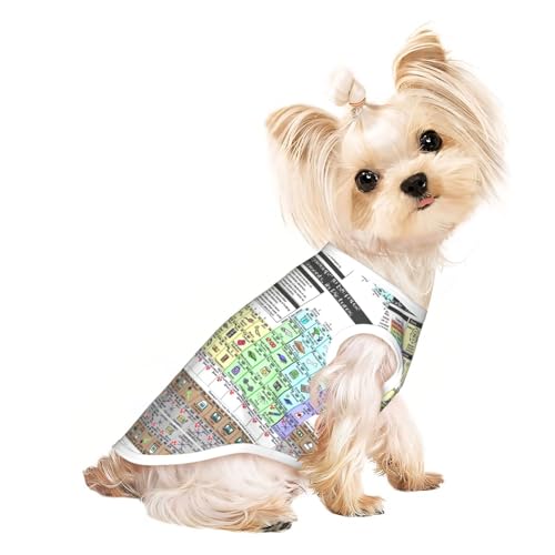 Hundebekleidung mit Periodensystem der Elemente, für kleine Hunde, atmungsaktiv, für Welpen, Kätzchen, Hunde und Katzen Hundebekleidung mit Periodensystem der Elemente, für kleine Hunde, atmungsaktiv, für Welpen, Kätzchen, Hunde und Katzen von JEJEA
