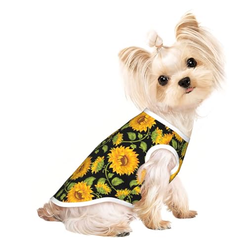 Hundebekleidung mit Sonnenblumenmuster, für kleine Hunde, atmungsaktiv, für Welpen, Kätzchen, Hunde und Katzen Hundebekleidung mit Sonnenblumenmuster, für kleine Hunde, atmungsaktiv, für Welpen, Kätzchen, Hunde und Katzen von JEJEA