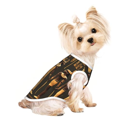 Hundebekleidung mit altägyptischem Hieroglyphen-Druck, für kleine Hunde, atmungsaktiv, für Welpen, Kätzchen, Hunde, Katzen Hundebekleidung mit altägyptischem Hieroglyphen-Druck, für kleine Hunde, atmungsaktiv, für Welpen, Kätzchen, Hunde, Katzen von JEJEA