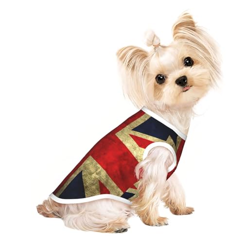 Hundebekleidung mit britischer Flagge, für kleine Hunde, atmungsaktiv, für Welpen, Kätzchen, Hunde, Katzen von JEJEA