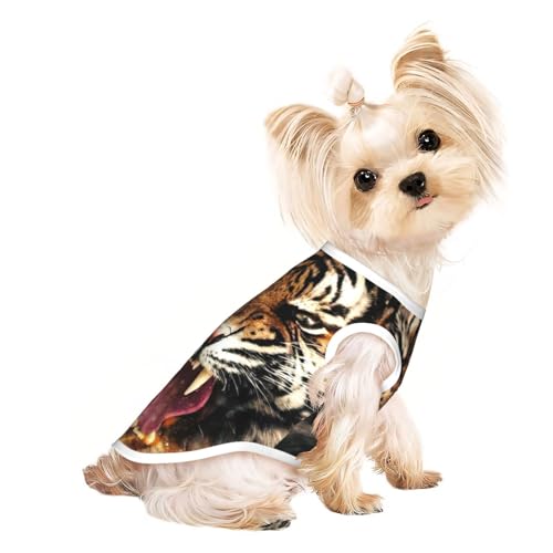 Hundebekleidung mit brüllendem Tiger-Druck, für kleine Hunde, atmungsaktiv, für Welpen, Kätzchen, Hunde und Katzen Hundebekleidung mit brüllendem Tiger-Druck, für kleine Hunde, atmungsaktiv, für Welpen, Kätzchen, Hunde und Katzen von JEJEA