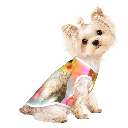 Hundebekleidung mit süßem Nymphensittich-Aufdruck, für kleine Hunde, atmungsaktiv, für Welpen, Kätzchen, Hunde und Katzen Hundebekleidung mit süßem Nymphensittich-Aufdruck, für kleine Hunde, atmungsaktiv, für Welpen, Kätzchen, Hunde und Katzen von JEJEA