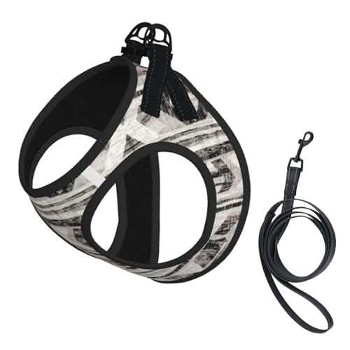 Hundegeschirr und Leine, Set, reflektierend, verstellbar, für kleine, mittelgroße und große Hunde, Katzen, Grau Hundegeschirr und Leine, Set, reflektierend, verstellbar, für kleine, mittelgroße und große Hunde, Katzen, Grau von JEJEA