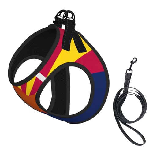 Hundegeschirr und Leine, Set mit Arizona-Flagge, reflektierend, verstellbar, Welpenweste für kleine, mittelgroße und große Hunde, Katzen Hundegeschirr und Leine, Set mit Arizona-Flagge, reflektierend, verstellbar, Welpenweste für kleine, mittelgroße und große Hunde, Katzen von JEJEA