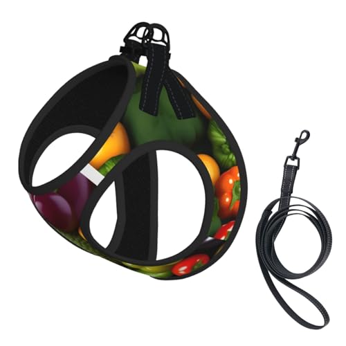Hundegeschirr und Leine, Set mit Gemüse und Früchten, reflektierend, verstellbar, für kleine, mittelgroße und große Hunde, Katzen Hundegeschirr und Leine, Set mit Gemüse und Früchten, reflektierend, verstellbar, für kleine, mittelgroße und große Hunde, Katzen von JEJEA