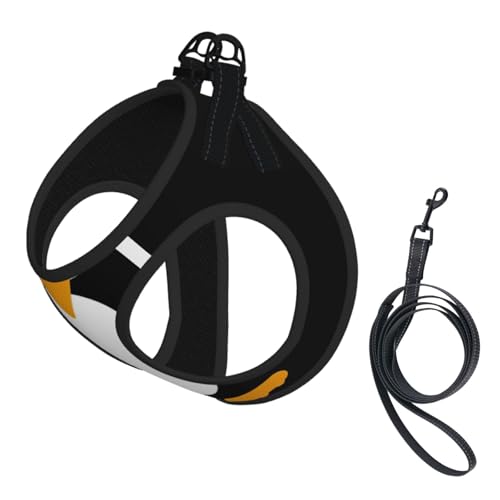 Hundegeschirr und Leine, Set mit süßem Pinguin-Druck, reflektierend, verstellbar, für kleine, mittelgroße und große Hunde, Katzen Hundegeschirr und Leine, Set mit süßem Pinguin-Druck, reflektierend, verstellbar, für kleine, mittelgroße und große Hunde, Katzen von JEJEA