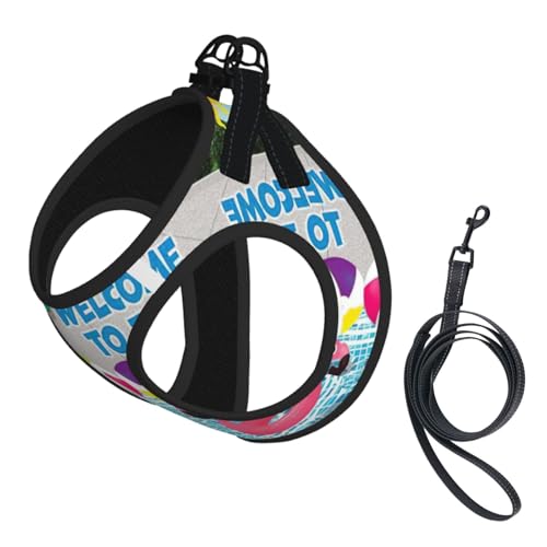 Hundegeschirr und Leine mit Flamingo- und Schwimmbad-Druck, reflektierend, verstellbar, Welpenweste für kleine, mittelgroße und große Hunde, Katzen Hundegeschirr und Leine mit Flamingo- und Schwimmbad-Druck, reflektierend, verstellbar, Welpenweste für kleine, mittelgroße und große Hunde, Katzen von JEJEA