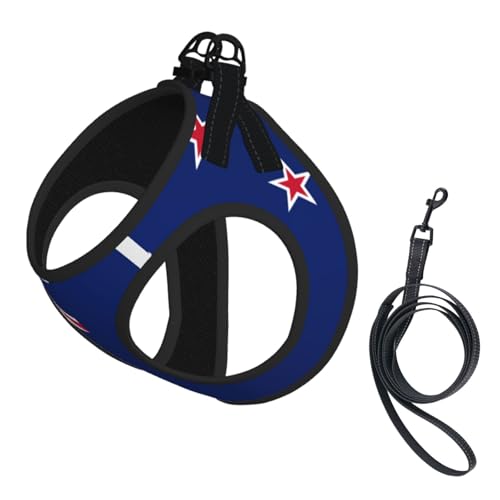 Hundegeschirr und Leine mit Neuseeland-Flagge, reflektierend, verstellbar, Welpenweste für kleine, mittelgroße und große Hunde, Katzen Hundegeschirr und Leine mit Neuseeland-Flagge, reflektierend, verstellbar, Welpenweste für kleine, mittelgroße und große Hunde, Katzen von JEJEA