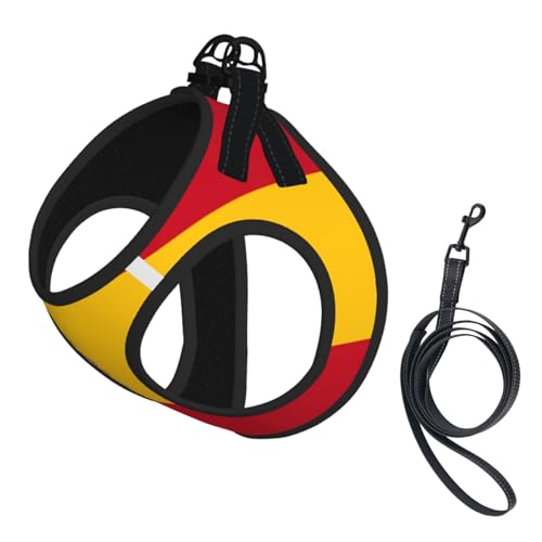 Hundegeschirr und Leine mit spanischer Flagge, reflektierend, verstellbar, Welpenweste für kleine, mittelgroße und große Hunde, Katzen Hundegeschirr und Leine mit spanischer Flagge, reflektierend, verstellbar, Welpenweste für kleine, mittelgroße und große Hunde, Katzen von JEJEA