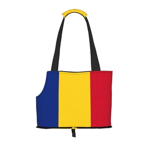 Hundetragetasche, Motiv: Flagge von Rumänien, für kleine Hunde, Katzen und Kaninchen von JEJEA