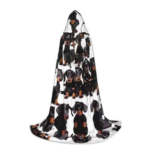 JEJEA Kapuzenumhang mit Dackel-Weiner-Motiv, langer Kapuzenumhang, Hexenkostüm, Cosplay-Kostüm, Unisex-Partyumhang JEJEA Kapuzenumhang mit Dackel-Weiner-Motiv, langer Kapuzenumhang, Hexenkostüm, Cosplay-Kostüm, Unisex-Partyumhang von JEJEA
