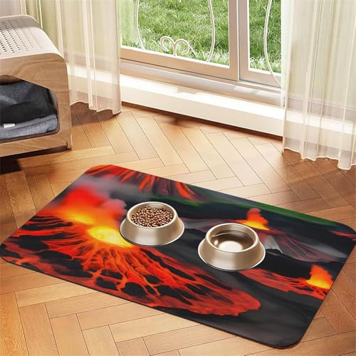 Kilauea Volcanos Print PU Leder Futtermatte für Hunde Katzen Haustierfuttermatte saugfähige rutschfeste Gummiunterseite Kilauea Volcanos Print PU Leder Futtermatte für Hunde Katzen Haustierfuttermatte saugfähige rutschfeste Gummiunterseite von JEJEA