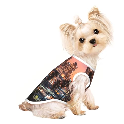 Los Angeles Hundebekleidung mit Palmenaufdruck, für kleine Hunde, atmungsaktiv, für Welpen, Kätzchen, Hunde und Katzen Los Angeles Hundebekleidung mit Palmenaufdruck, für kleine Hunde, atmungsaktiv, für Welpen, Kätzchen, Hunde und Katzen von JEJEA