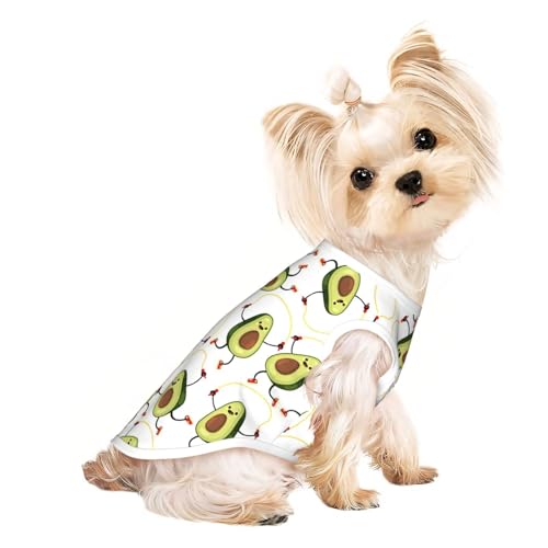 Lustiges Hunde-T-Shirt mit Cartoon-Avocado-Druck, für kleine Hunde, atmungsaktiv, für Welpen, Kätzchen, Hunde und Katzen Lustiges Hunde-T-Shirt mit Cartoon-Avocado-Druck, für kleine Hunde, atmungsaktiv, für Welpen, Kätzchen, Hunde und Katzen von JEJEA