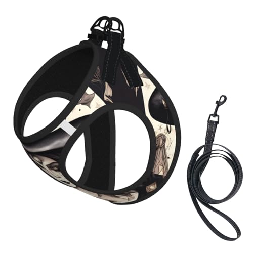 Magic Witch Witchcraft Hundegeschirr und Leine, Bohemian-Druck, reflektierend, verstellbar, Welpenweste für kleine, mittelgroße und große Hunde, Katzen Magic Witch Witchcraft Hundegeschirr und Leine, Bohemian-Druck, reflektierend, verstellbar, Welpenweste für kleine, mittelgroße und große Hunde, Katzen von JEJEA