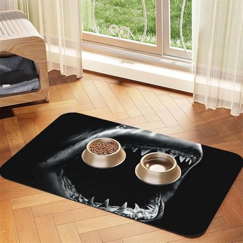 Shark1 Futtermatte aus PU-Leder für Hunde und Katzen, saugfähig, rutschfeste Gummiunterseite Shark1 Futtermatte aus PU-Leder für Hunde und Katzen, saugfähig, rutschfeste Gummiunterseite von JEJEA