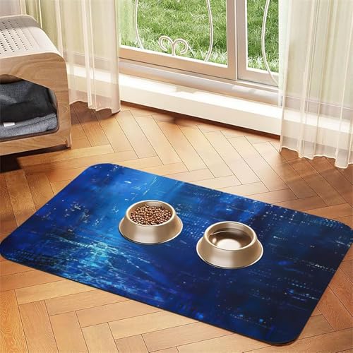 The Blue Binary Print PU-Leder-Futtermatte für Hunde und Katzen, saugfähige, rutschfeste Gummiunterseite The Blue Binary Print PU-Leder-Futtermatte für Hunde und Katzen, saugfähige, rutschfeste Gummiunterseite von JEJEA