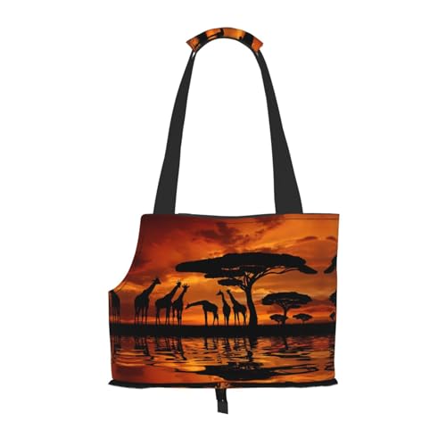Tragetasche für Welpen, Motiv: Afrika, Giraffe, majestätischer Baumdruck, für kleine Hunde, Katzen und Kaninchen Tragetasche für Welpen, Motiv: Afrika, Giraffe, majestätischer Baumdruck, für kleine Hunde, Katzen und Kaninchen von JEJEA