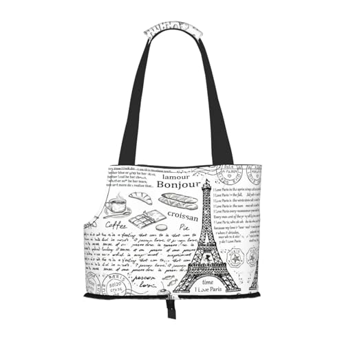 Tragetasche für Welpen, Motiv: Pariser Kaffee, Eiffelturm, für kleine Hunde, Katzen und Kaninchen Tragetasche für Welpen, Motiv: Pariser Kaffee, Eiffelturm, für kleine Hunde, Katzen und Kaninchen von JEJEA