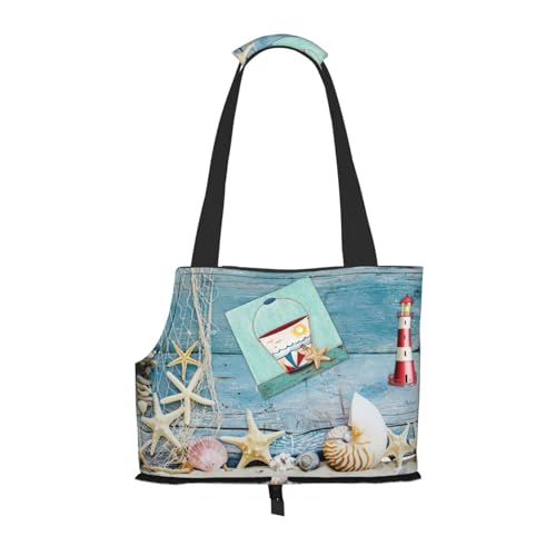 Tragetasche für Welpen, Motiv: Seestern, Leuchtturm, Strand, für kleine Hunde, Katzen und Kaninchen Tragetasche für Welpen, Motiv: Seestern, Leuchtturm, Strand, für kleine Hunde, Katzen und Kaninchen von JEJEA