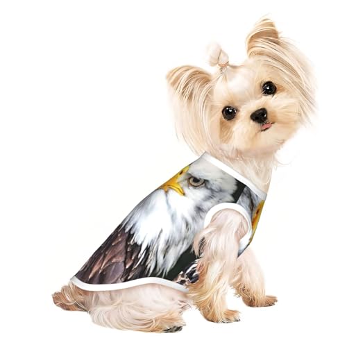 Weißer Kopf Adleraufdruck Hundebekleidung T-Shirt für kleine Hunde, atmungsaktiv, für Welpen, Kätzchen, Hunde und Katzen Weißer Kopf Adleraufdruck Hundebekleidung T-Shirt für kleine Hunde, atmungsaktiv, für Welpen, Kätzchen, Hunde und Katzen von JEJEA