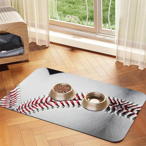 Baseball-Tischdecke aus Leder, mit Nahaufnahme, saugfähig, perfekt für Hunde, Katzen und andere Haustiere Baseball-Tischdecke aus Leder, mit Nahaufnahme, saugfähig, perfekt für Hunde, Katzen und andere Haustiere von JEKYDOSD