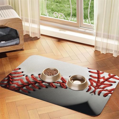 Baseball-Tischdecke aus Leder, mit Nahaufnahme, saugfähig, perfekt für Hunde, Katzen und andere Haustiere Baseball-Tischdecke aus Leder, mit Nahaufnahme, saugfähig, perfekt für Hunde, Katzen und andere Haustiere von JEKYDOSD