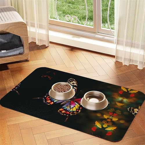 Bunte Tischdecke mit Schmetterlingsdruck, saugfähig, perfekt für Hunde, Katzen und andere Haustiere von JEKYDOSD