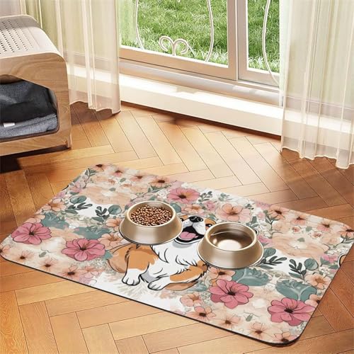 Corgi Haustier-Tischdecke mit Blumenmuster, saugfähig, perfekt für Hunde, Katzen und andere Haustiere Corgi Haustier-Tischdecke mit Blumenmuster, saugfähig, perfekt für Hunde, Katzen und andere Haustiere von JEKYDOSD