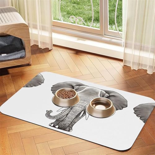 Elefant mit Kunstdruck, saugfähige Leder-Tischdecke, perfekt für Hunde, Katzen und andere Haustiere von JEKYDOSD