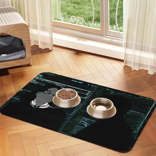 Hacker Attack Print Pet Absorbent Leather Tablecloth Perfect for Dogs, Cats, and Other Pets von JEKYDOSD
