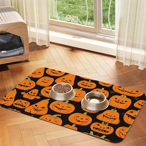 Halloween-Kürbis-Muster, saugfähige Leder-Tischdecke, perfekt für Hunde, Katzen und andere Haustiere Halloween-Kürbis-Muster, saugfähige Leder-Tischdecke, perfekt für Hunde, Katzen und andere Haustiere von JEKYDOSD